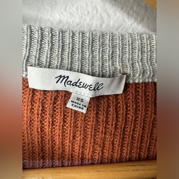 Madewell Thompson Pocket Pullover Sweater Arctic Ice Stripe Size XS - Picture 4 of 8